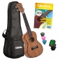 Preview: Cascha Premium Mahagoni Konzert-Ukulele Bundle - inkl. Gigbag, 3 Plektren, Stimmgerät und Lernheft