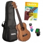 Preview: Cascha Premium Mahagoni Tenor-Ukulele Bundle - inkl. Gigbag, 3 Plektren, Stimmgerät und Lernheft