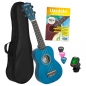 Preview: Cascha Sopren Ukulelen-Bundle -  blau - inkl. Gigbag, Stimmgerät, 3 Plektren & Ukulelenschule