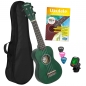 Preview: Cascha Sopren Ukulelen-Bundle -  grün - inkl. Gigbag, Stimmgerät, 3 Plektren & Ukulelenschule