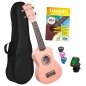 Preview: Cascha Sopren Ukulelen-Bundle -  Pink - inkl. Gigbag, Stimmgerät, 3 Plektren & Ukulelenschule