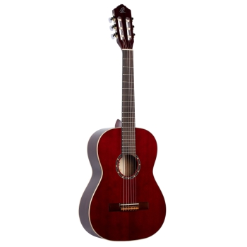 Ortega Jugendgitarre R-121-7/8WR - Fichte - inkl. Gigbag - transparent weinrot