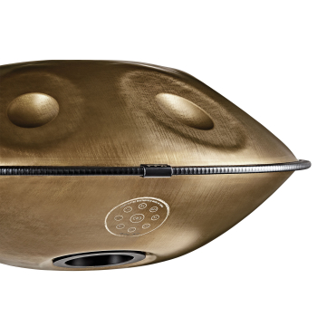 Meinl Sonic Energy Sensory Handpan - Stainless Steel - C# Moll - 9 Töne - 432 Hz - Vintage Gold - inkl. gepolsterter Tasche und Schutdeckel