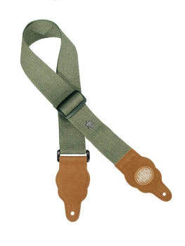 Gaucho Hanf-Gitarrengurt - Army Green - mit Wildlederenden