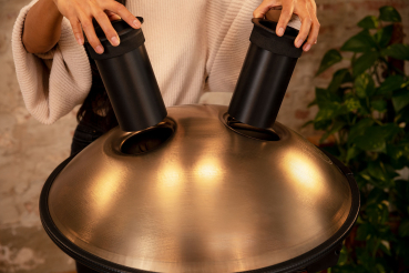 Meinl Sonic Energy Sensory Handpan - Stainless Steel - C# Moll - 9 Töne - 432 Hz - Vintage Gold - inkl. gepolsterter Tasche und Schutdeckel