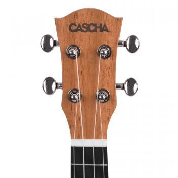 Cascha 2027DE - Premium Mahagoni Sopran-Ukulele Set - inkl. Gigbag, Stimmgerät, 3 Picks & Lernheft