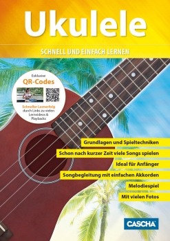 Cascha Premium Mahagoni Konzert-Ukulele Bundle - inkl. Gigbag, 3 Plektren, Stimmgerät und Lernheft