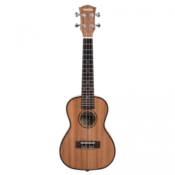 Cascha Premium Mahagoni Konzert-Ukulele Bundle - inkl. Gigbag, 3 Plektren, Stimmgerät und Lernheft