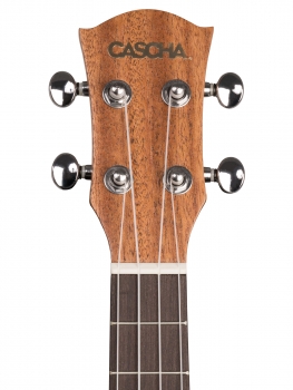 Cascha Premium Mahagoni Tenor-Ukulele Bundle - inkl. Gigbag, 3 Plektren, Stimmgerät und Lernheft