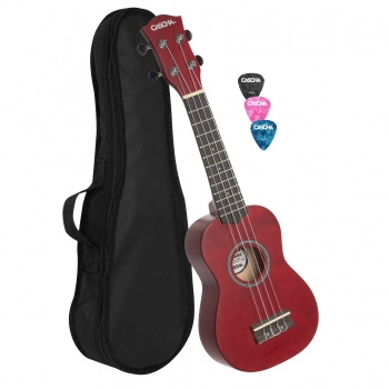 Cascha 3961RD - Sopran Ukulele Bundle - red - inkl. Gigbag, & 3 Picks