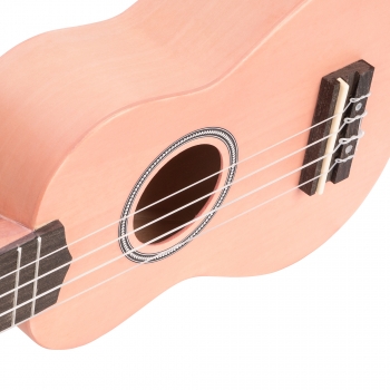 Cascha Sopren Ukulelen-Bundle -  Pink - inkl. Gigbag, Stimmgerät, 3 Plektren & Ukulelenschule