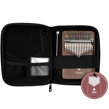 Sela Kalimba 17 Solid Black Walnut (Schwarze Walnuß) - inkl.Tasche