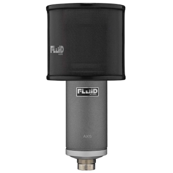 Fluid Studiomikrofon "Axis" mit goldbedampfter 34mm Kapsel, Spinne, Popfilter, Kabel und Koffer