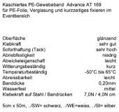 Advanced Gaffa-Tape AT-169 - 5cm x 50m - schwarz