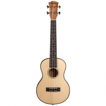 Cascha Solid Top Tenor-Ukulele Bundle -  massive Fichtendecke - inkl. Gigbag, 3 Plektren, Stimmgerät und Lernheft