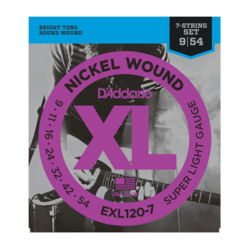 D`Addario EXL120-7 Nickel Wound, 7-String, Super Light, 9-54