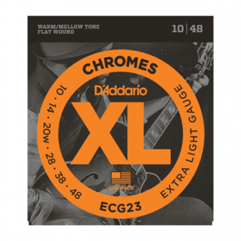 D`Addario ECG23 Chromes Flat Wound,Extra Light, 10-48