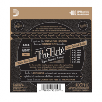 D'Addario Pro-Arte Silver EJ43 - Clear Nylon -  leichte Spannung