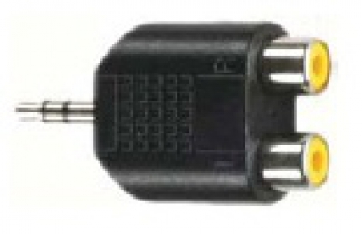 2x Cinchkupplung - Mini-Klinkenstecker 6,3 mm / stereo, moulded - Dreitec 1863