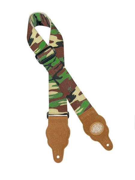Gaucho Hanf-Gitarrengurt - Army Camo - mit Wildlederenden