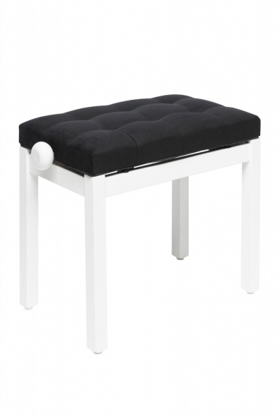 Stagg Klavierbank - PB36 WHM VBK  - weiß matt - Bezug Samt, schwarz