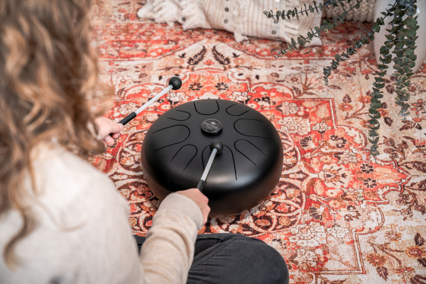 MEINL Sonic Energy Steel Tongue Drum 12" - A Moll - 8 Töne - 440 Hz - schwarz