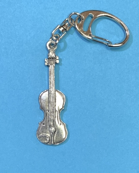 Violin Schlüsselanhänger - Metall - silberfarben