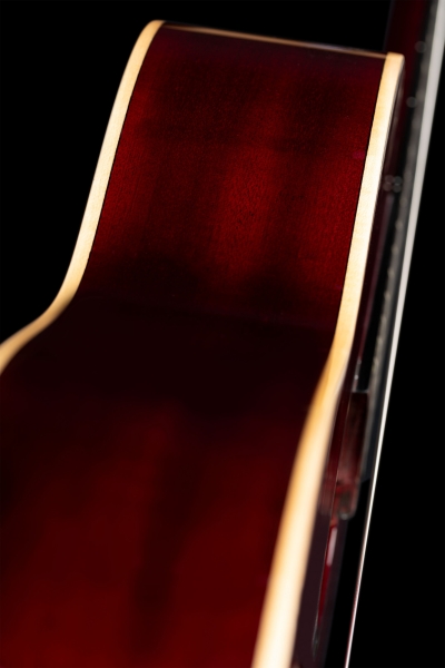 Ortega Jugendgitarre R-121-7/8WR - Fichte - inkl. Gigbag - transparent weinrot