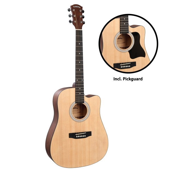 Cascha Student Series Dreadnought Gitarren-Set -  Fichtedecke - Natur - inkl. Gigbag