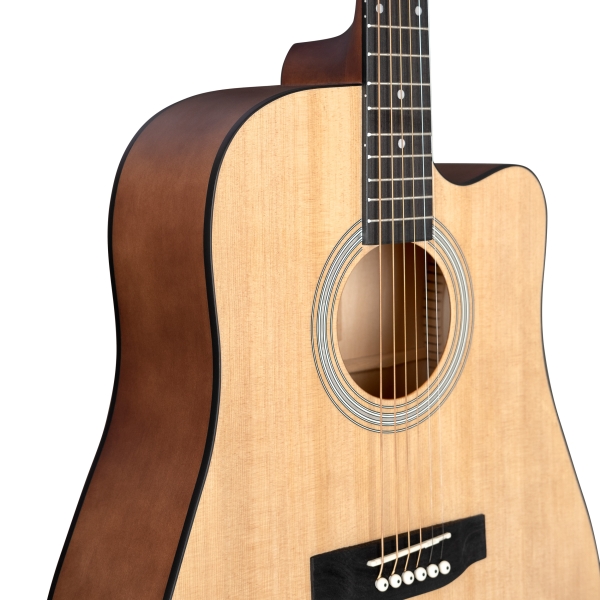 Cascha Student Series Dreadnought Gitarren-Set -  Fichtedecke - Natur - inkl. Gigbag