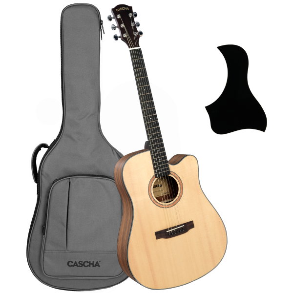 Performer Series Dreadnought Gitarren-Set - massive Fichtendecke - Korpus: Walnuss