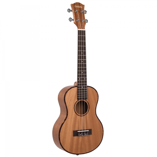 Cascha Premium Mahagoni Tenor-Ukulele Bundle - inkl. Gigbag, 3 Plektren, Stimmgerät und Lernheft