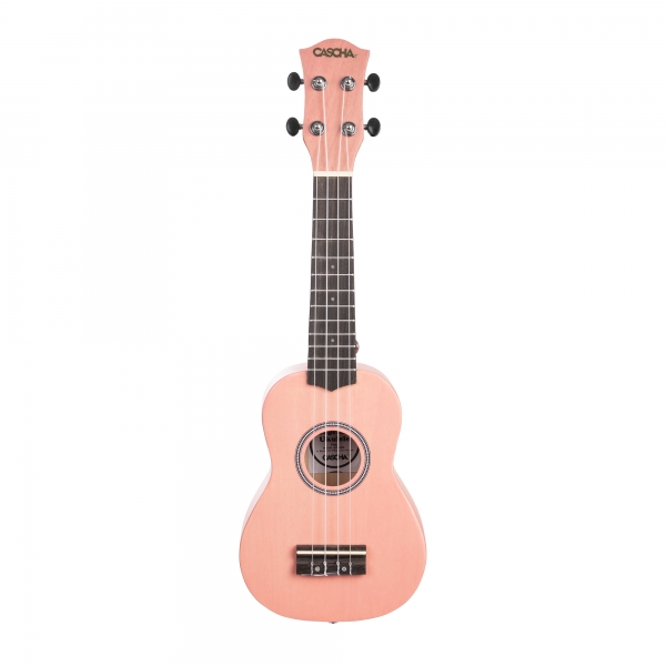 Cascha Sopren Ukulelen-Bundle -  Pink - inkl. Gigbag, Stimmgerät, 3 Plektren & Ukulelenschule