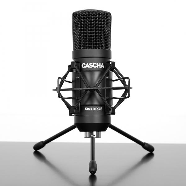 Cascha - Studio XLR Kondensator Mikrofon-Set - inkl. Spinne, Tischständer, Windschutz & XLR-Kabel