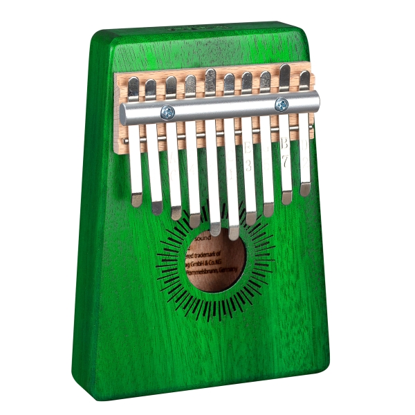 Sela Kalimba Mahagoni 10 Grün - inkl. Tasche