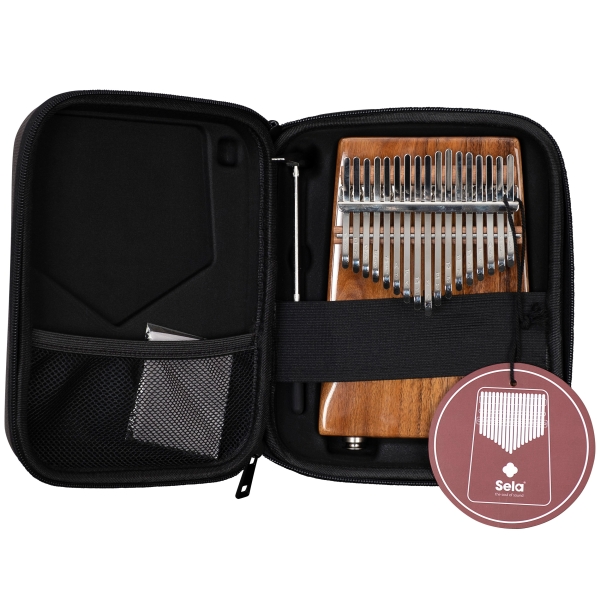 Sela Kalimba 17 Hollow Koa mit Tonabnehmer - inkl. Tasche