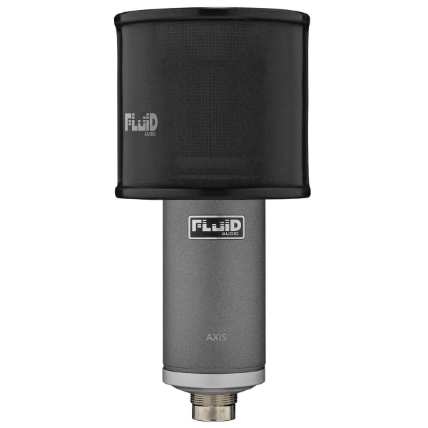 Fluid Studiomikrofon "Axis" mit goldbedampfter 34mm Kapsel, Spinne, Popfilter, Kabel und Koffer