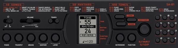 Casio Mini-Keyboard SA-81 - 100 Sounds - 50 Rhythmen