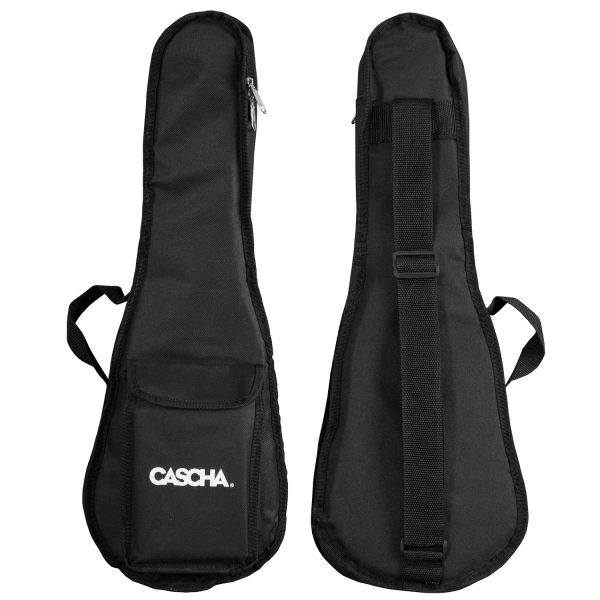 Cascha Solid Top Tenor-Ukulele Bundle -  massive Fichtendecke - inkl. Gigbag, 3 Plektren, Stimmgerät und Lernheft