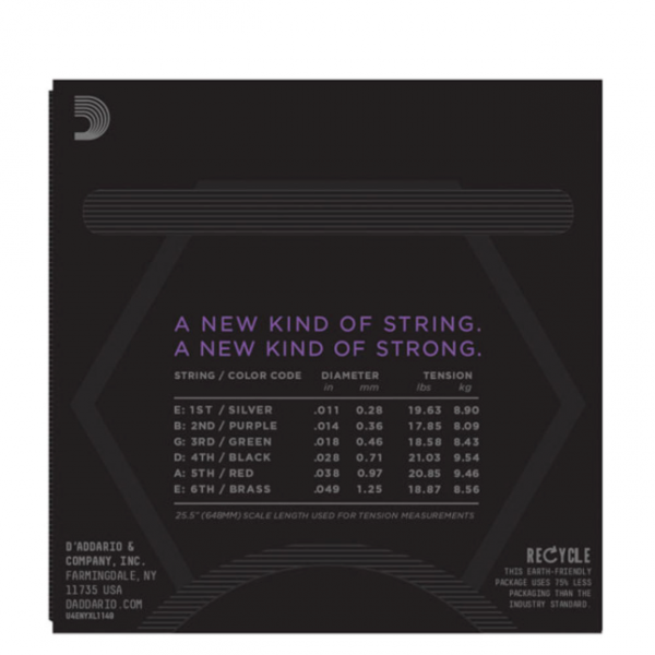 D`Addario NYXL1149 Nickel Wound Electric Guitar Strings, Medium, 11-49