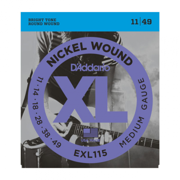 D`Addario EXL115 Nickel Wound, Medium/Blues-Jazz Rock, 11-49