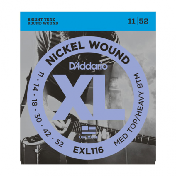 D`Addario EXL116 Nickel Wound, Medium Top/Heavy Bottom, 11-52
