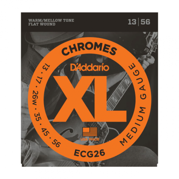 D`Addario ECG26 Chromes Flat Wound, Medium, 13-56