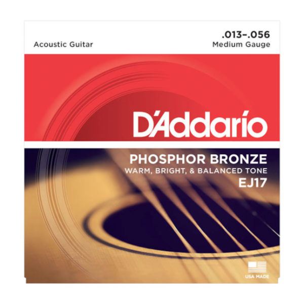 D`Addario EJ17 - Phosphor Bronze Round Wound - Medium .013 - .056