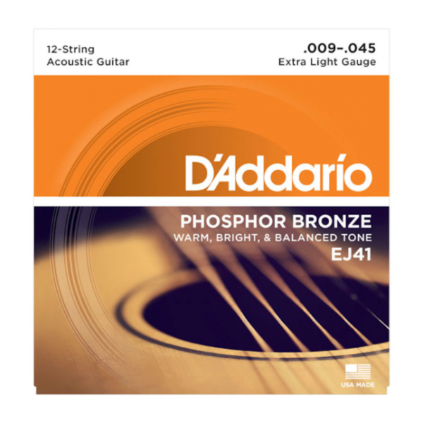 D`Addario EJ41 12-String Phosphor Bronze - Extra Light - 9-45