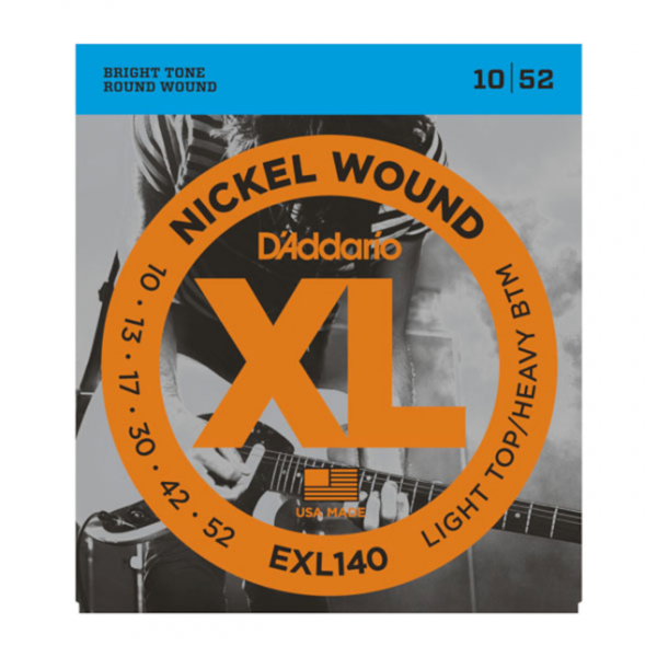 D`Addario EXL140 Nickel Wound, Light Top/Heavy Bottom, 10-52