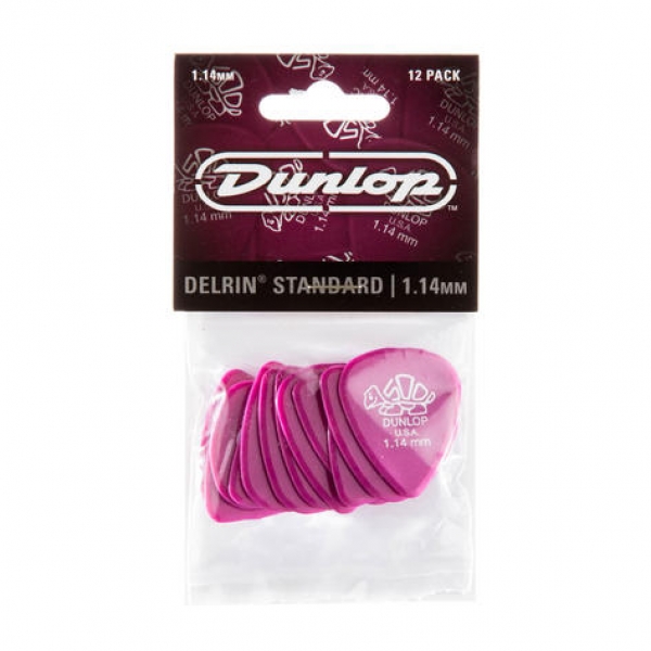 Dunlop Delrin 500 Standard - Stärke 1,14mm - Player`s Pack - 12 Stück