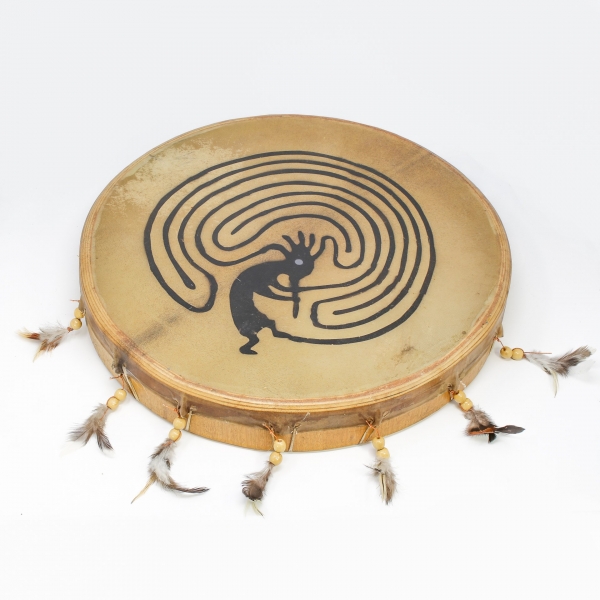Schamanentrommel - Kokopelli - Ziege bemalt - Durchmesser 45cm