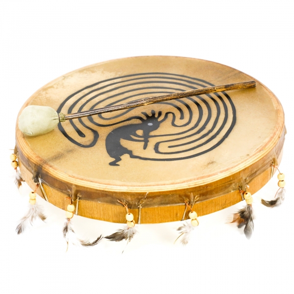 Schamanentrommel - Kokopelli - Ziege bemalt - Durchmesser 45cm