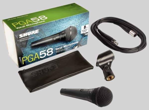 Shure - PGA-58 - inkl. XLR-Kabel, Klemme und Tasche